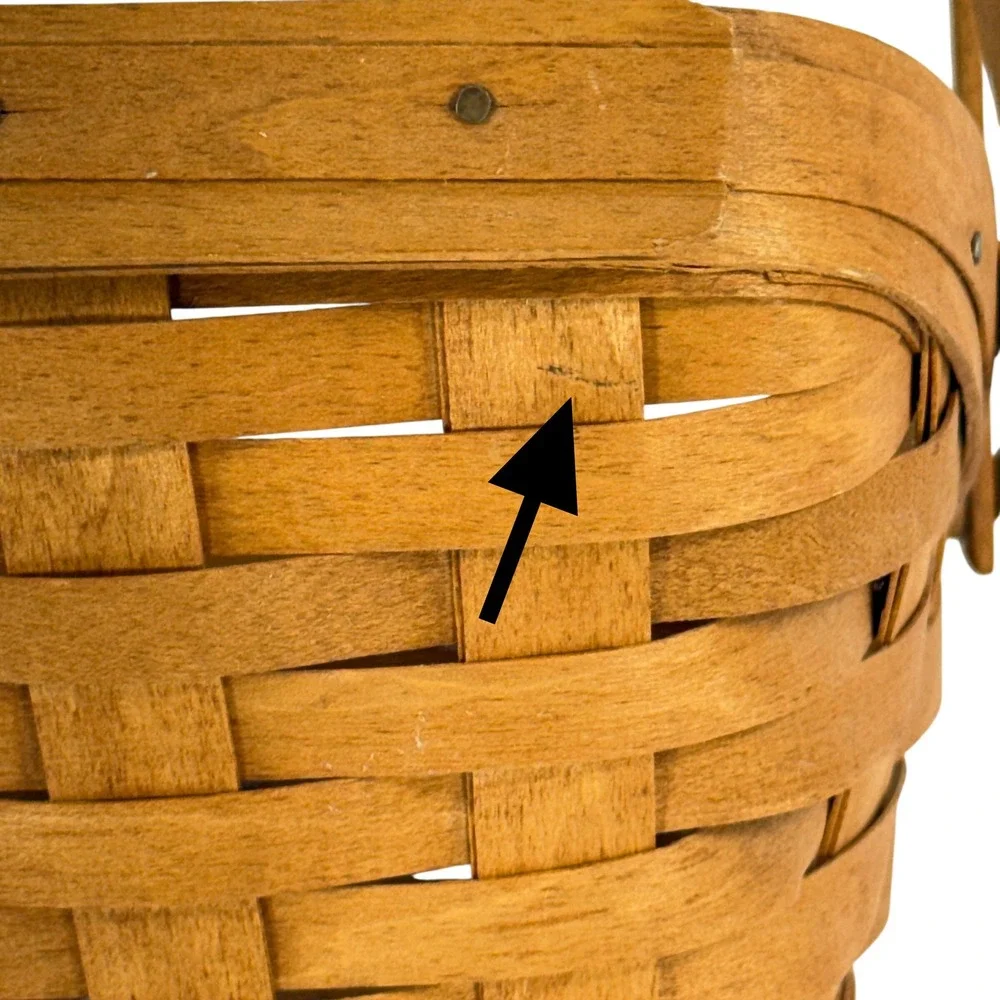 Longaberger Vintage 1990 Medium Vegetable‎ Basket 2 Swing Handles New Liner